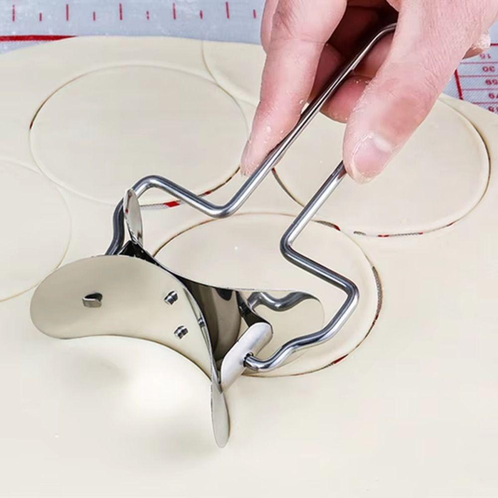 Stainless Steel Stainless Steel Dough Press practical Dough Circle Roller Dough Cutter Home