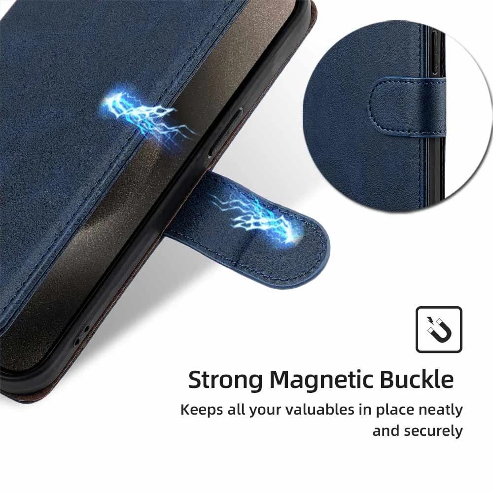 Чехол-книжка в стиле «бизнес-книга» с несколькими картами RFID для Oneplus 12 12R 11 11R 10 Pro 10T, кожаный чехол-раскладушка с магнитной пряжкой