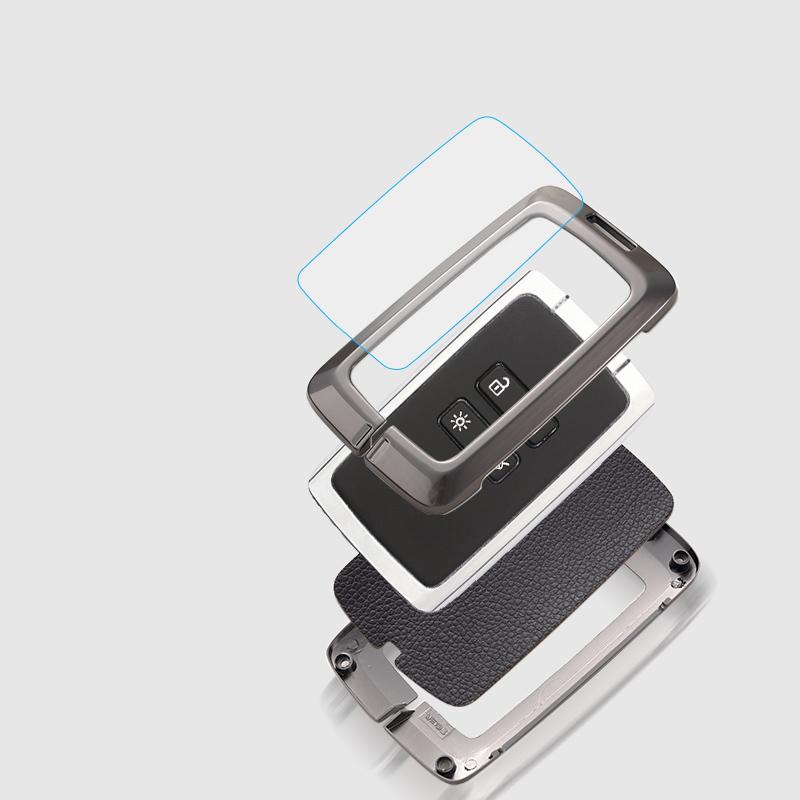 Чехол для автомобильного ключа из цинкового сплава для Renault, силиконовый чехол для ключей, цепочка для ключей для Renault Kadjar Megane Koleos QM5 QM6 2016 2018