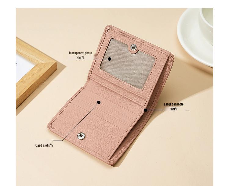 Женский кошелек из натуральной кожи с RFID-защитой с узором личи - кошелек для монет из коровьей кожи в японском стиле