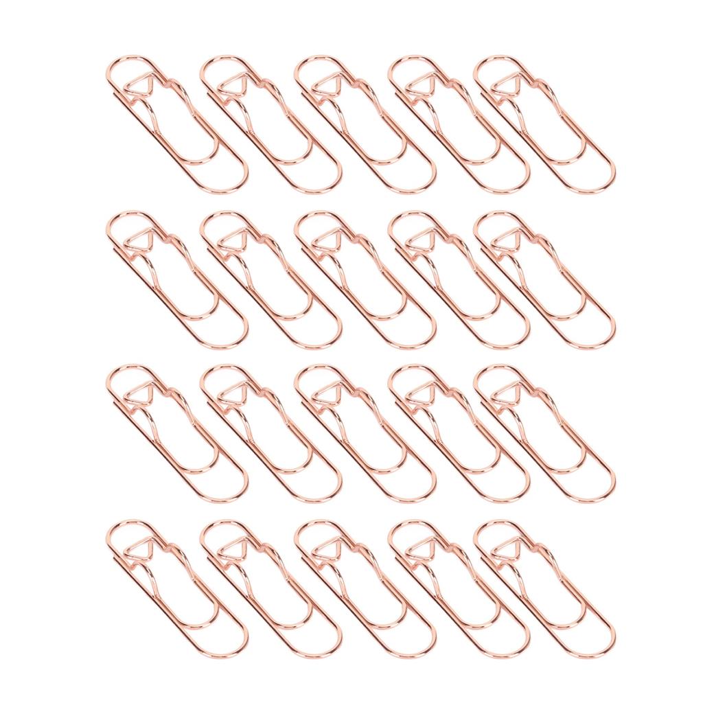 20Pcs Metal Pen Clips Sturdy Metal Strong Clamping Gold Book Pen Holder for Office Scho