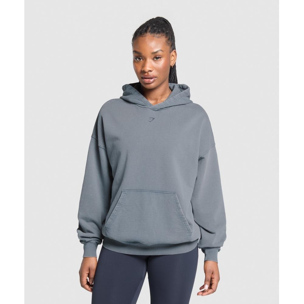 Gymshark Толстовка с капюшоном Gslc Graphic Oversized Iron Blue B3c4m Uc4r