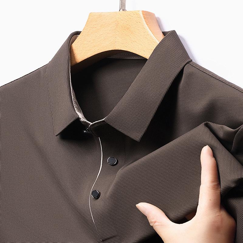 Футболка мужская с короткими рукавами, повседневная, однотонная, мужская, бесшовная, мастерски выполненная, высококачественная, с лацканами, поло