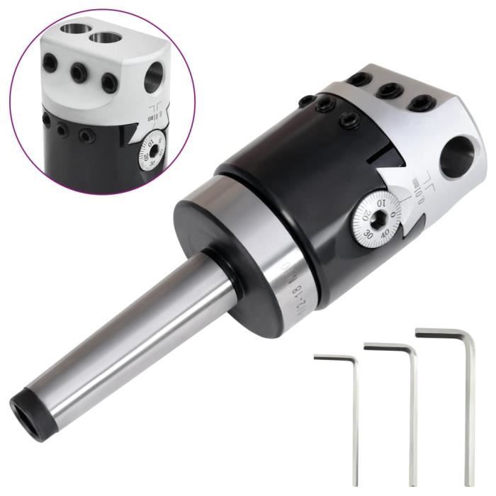 VidaXL Tête d'alésage 50 mm et tige de perçage MT2 de fraisage à tour