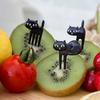 Novelty Plastic Cartoon Animals Ants Cats Musical Note Shape Food Fruit Fork Picks Set For Party Cake Dessert Bento Accessories