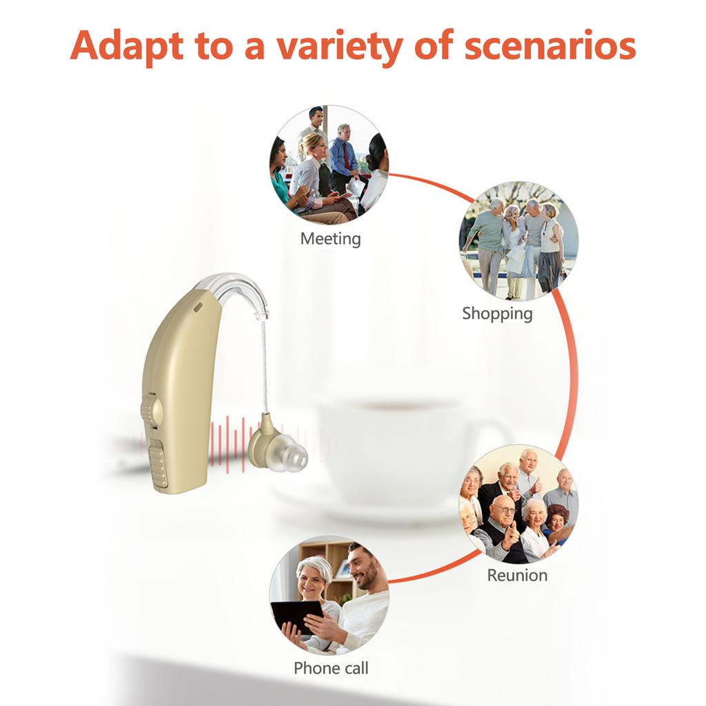 Усилитель звука Слуховые аппараты Внутриушное устройство для улучшения слуха с футляром для хранения для взрослых и пожилых людей