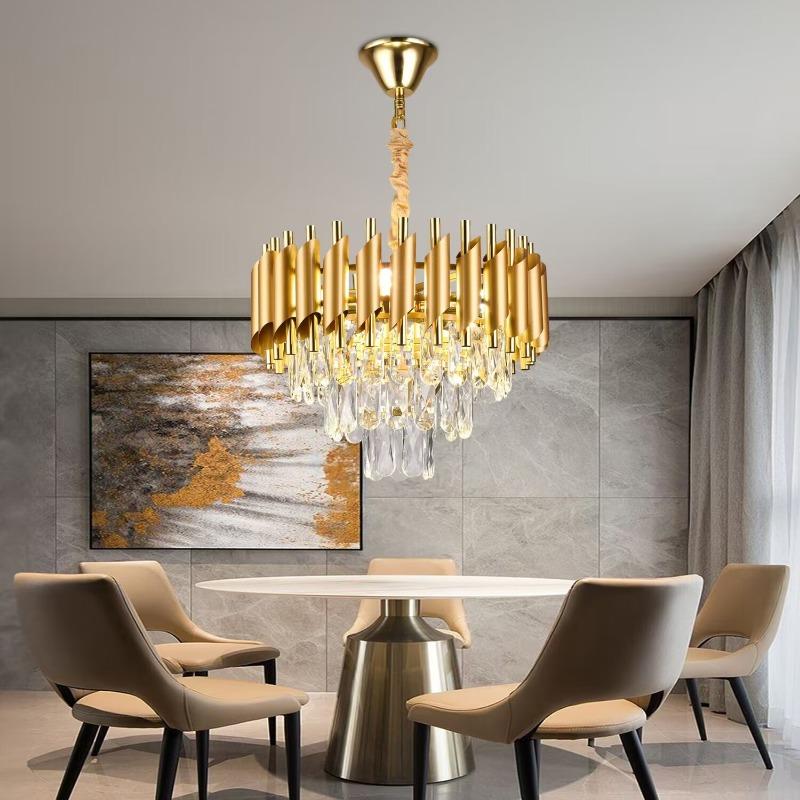 Modern Bedroom Living Dining Room Lighting Luxury Crystal Pendant Lights Gold Ceiling Chandelier Indoor Decorations Led Fixture