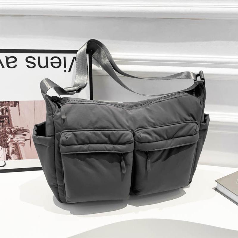 Unisex Water-Repellent Multi-Pocket Nylon Crossbody Bag