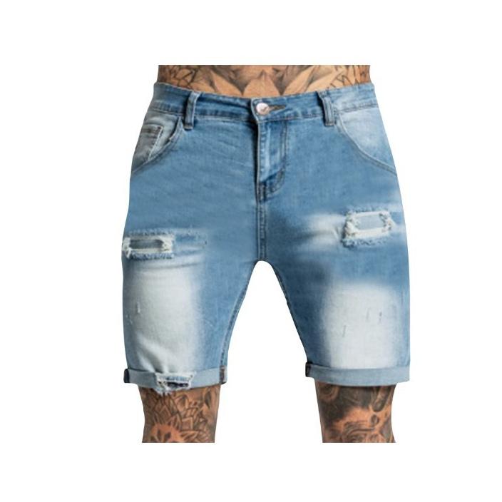 2026 New Fashionable Stretchy Personalized Casual Ripped Jeans Men's Cropped Pants