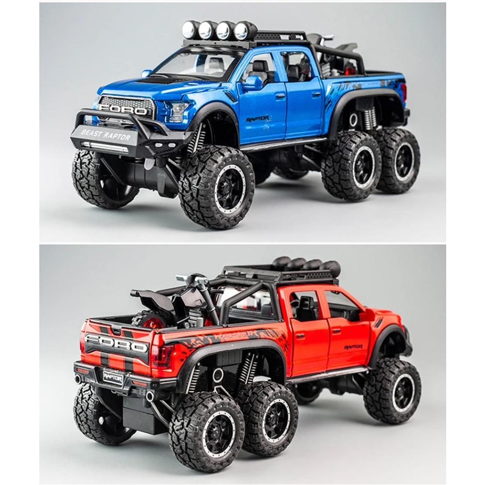 1/28 Ford Raptor F150 литая модель автомобиля игрушечная модифицированная металлическая внедорожная техника модель автомобиля звук свет коллекция детские подарки