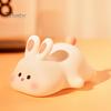 Силиконовый ночник с большим лицом, кроликом, перезаряжаемый через USB, с регулируемым таймером, мягкий светодиодный ночник для защиты глаз