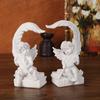 2x Angel Statue Figurines,Cherub Sculptures Home Decor Table Centerpiece Feather Ornaments Desk