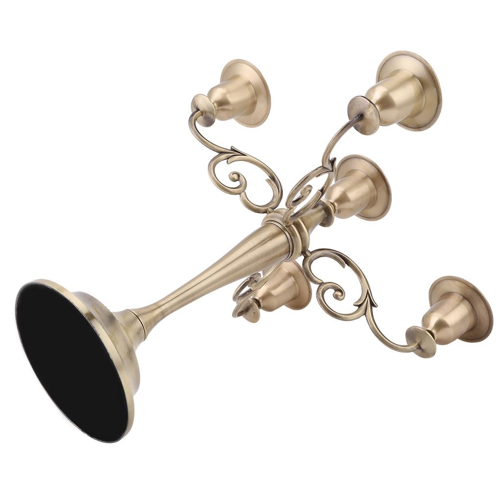 5 Arms Alloy Candle Holder European Style Candelabra Wedding Candlestick Home Decor Bronze