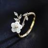 Japanese & Korean Creative Floral Leaf Ring - Simple, Natural, & Stylish for Women & Students
