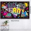 Back To 80's Theme Party Decoration 80's Party Banner Music Disco Backdrops Graffiti Neon Glow Photography Backgrounds Decor