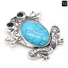 40*60MM Exaggerated Trendsetter Crystal Animal Necklace Natural Gemstone Inlaid Little Frog Pendant for Women Jewelry