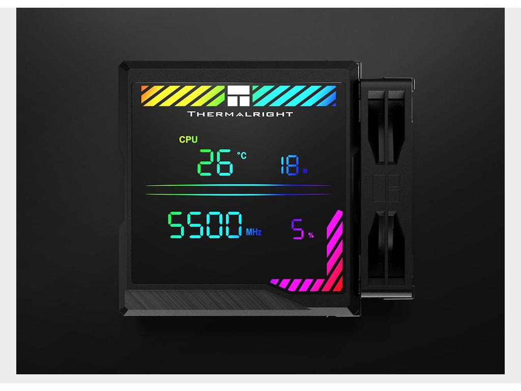 Thermalright PA140 Black Air Cooler with Dual Towers, 6 Heatpipes, ARGB Digital Display & Monitoring Screen