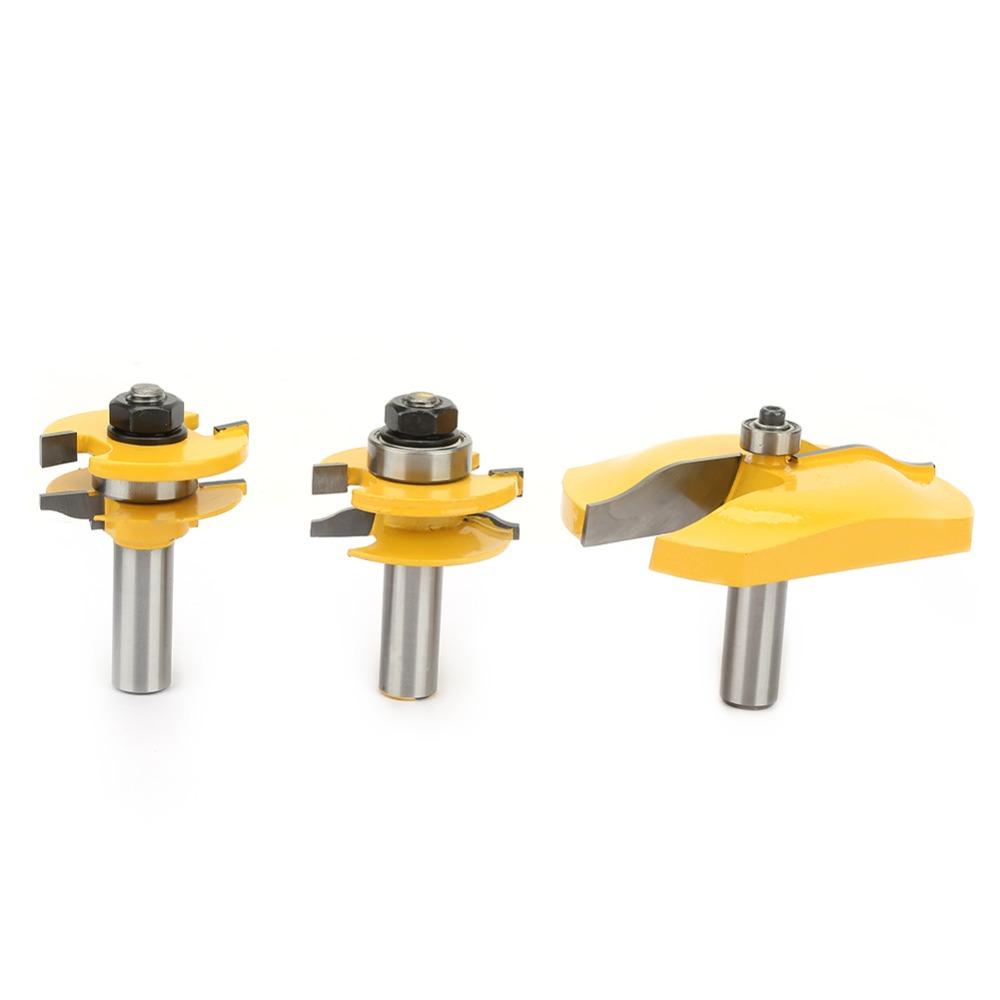 3pcs Cemented Carbide Router Bit Set 1/2 Inch Shank Woodworking Router Bits Woodwork Milling