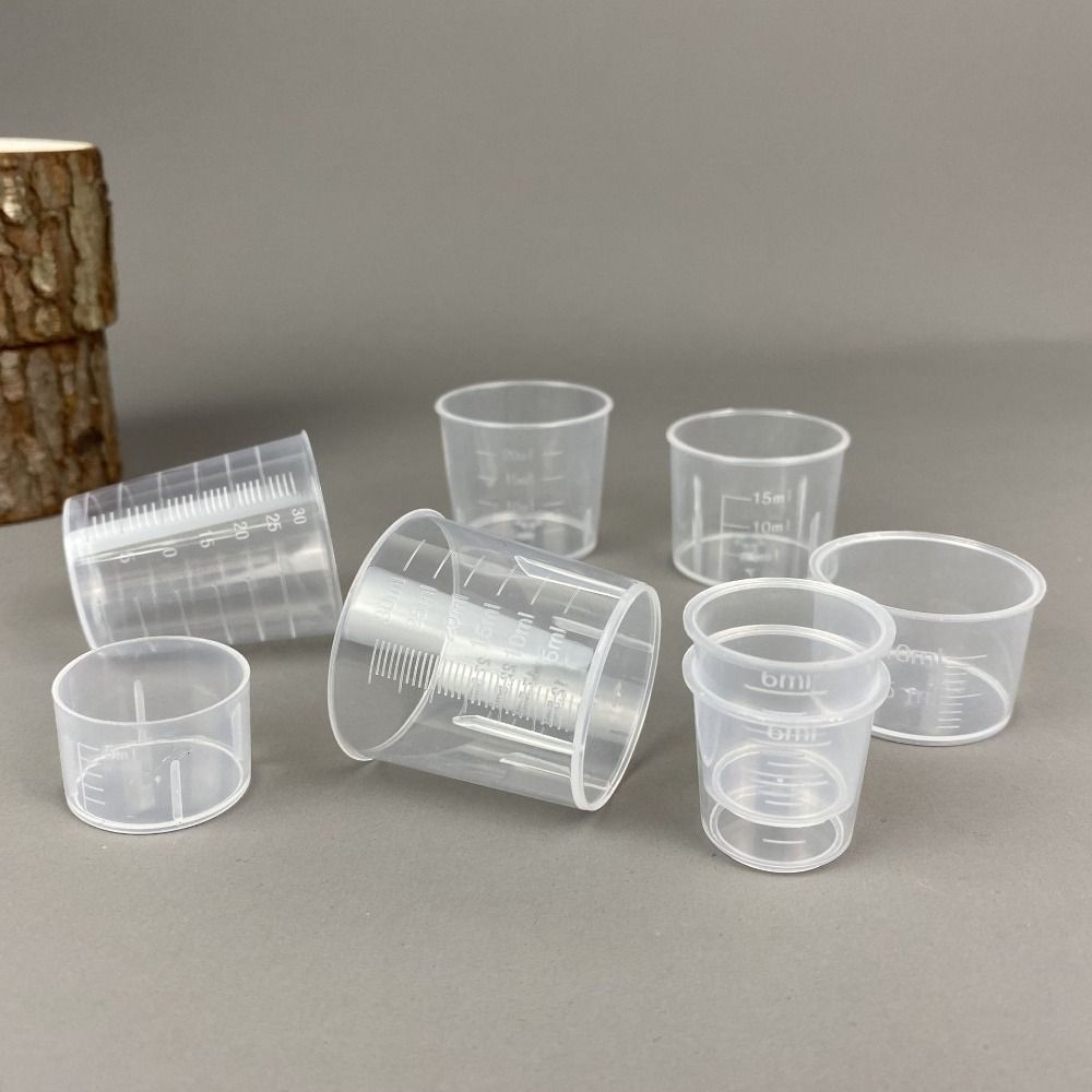 Mini Graduated Measuring Cup Plastic Transparent Mixing Cup Laboratory Beaker Kitchen Baking