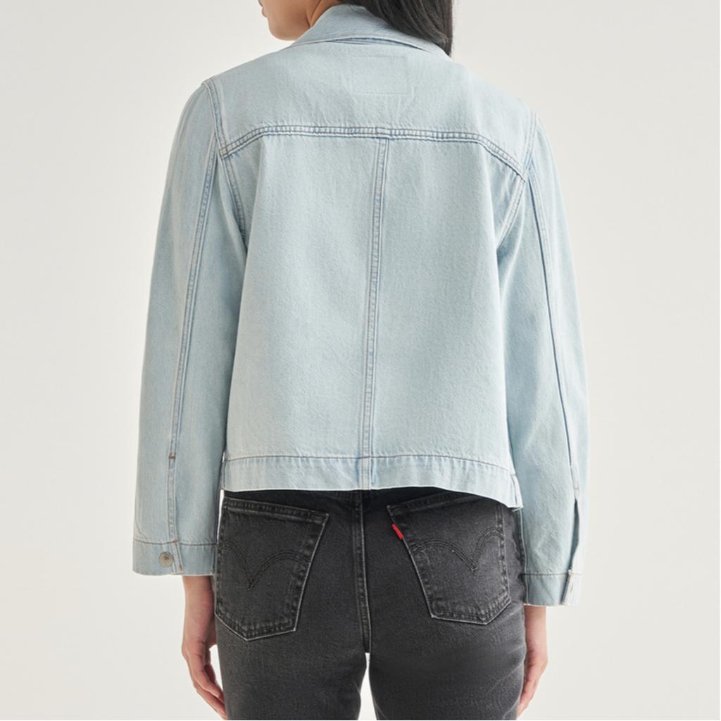 Levis Solid Color Comfortable Button-Up Long Sleeve Denim Jacket Women Jackets Light-Blue A7440-0003