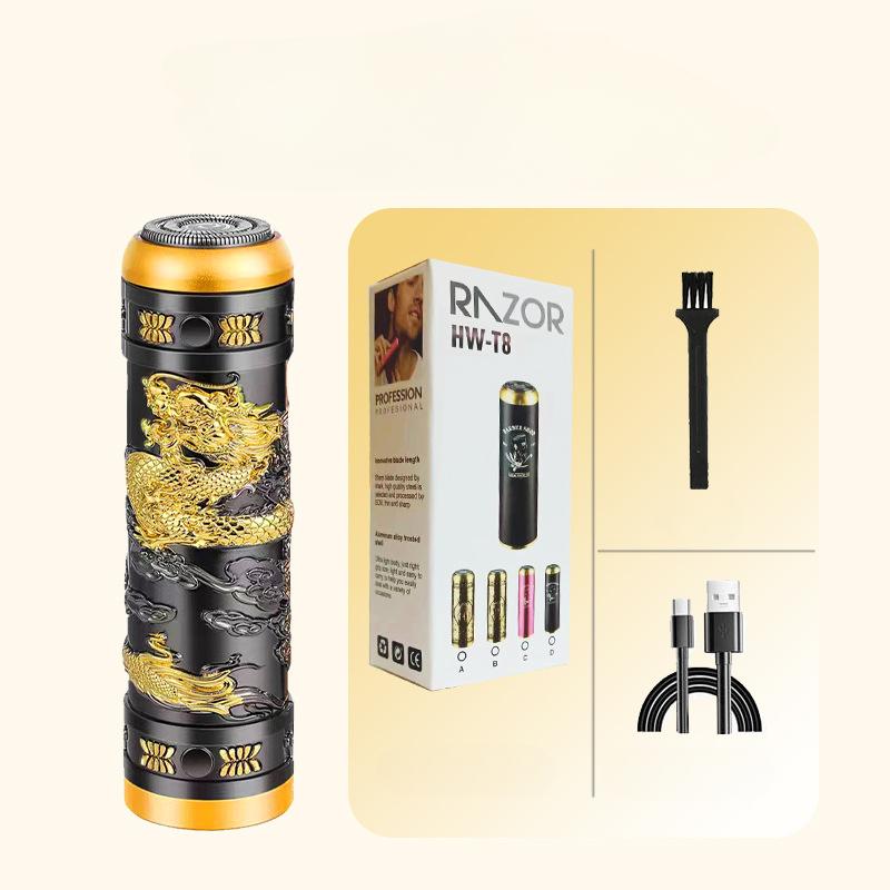 Винтажная перезаряжаемая бритва, триммер для бороды, металлический триммер для волос, мужская профессиональная электрическая машинка для стрижки волос USB