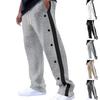 Autumn Drape Colour Blocking Men's Casual Trousers New Loose Jacquard Button Wide Leg Trousers