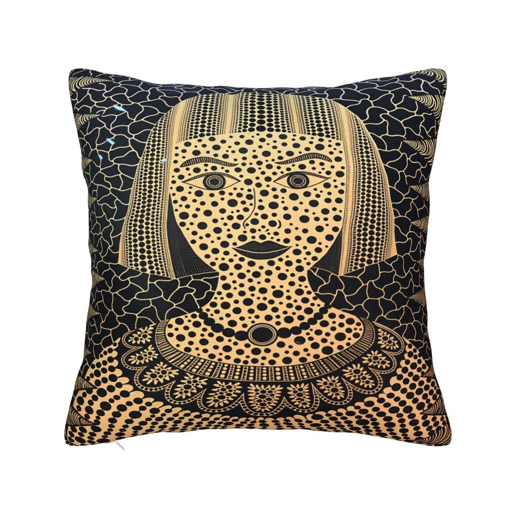 Yayoi Kusama Abstract Face Pillow Case Japanese Artist Custom Pillow Cover For Chair Sofa Home Decor Kawaii Cushion Cover