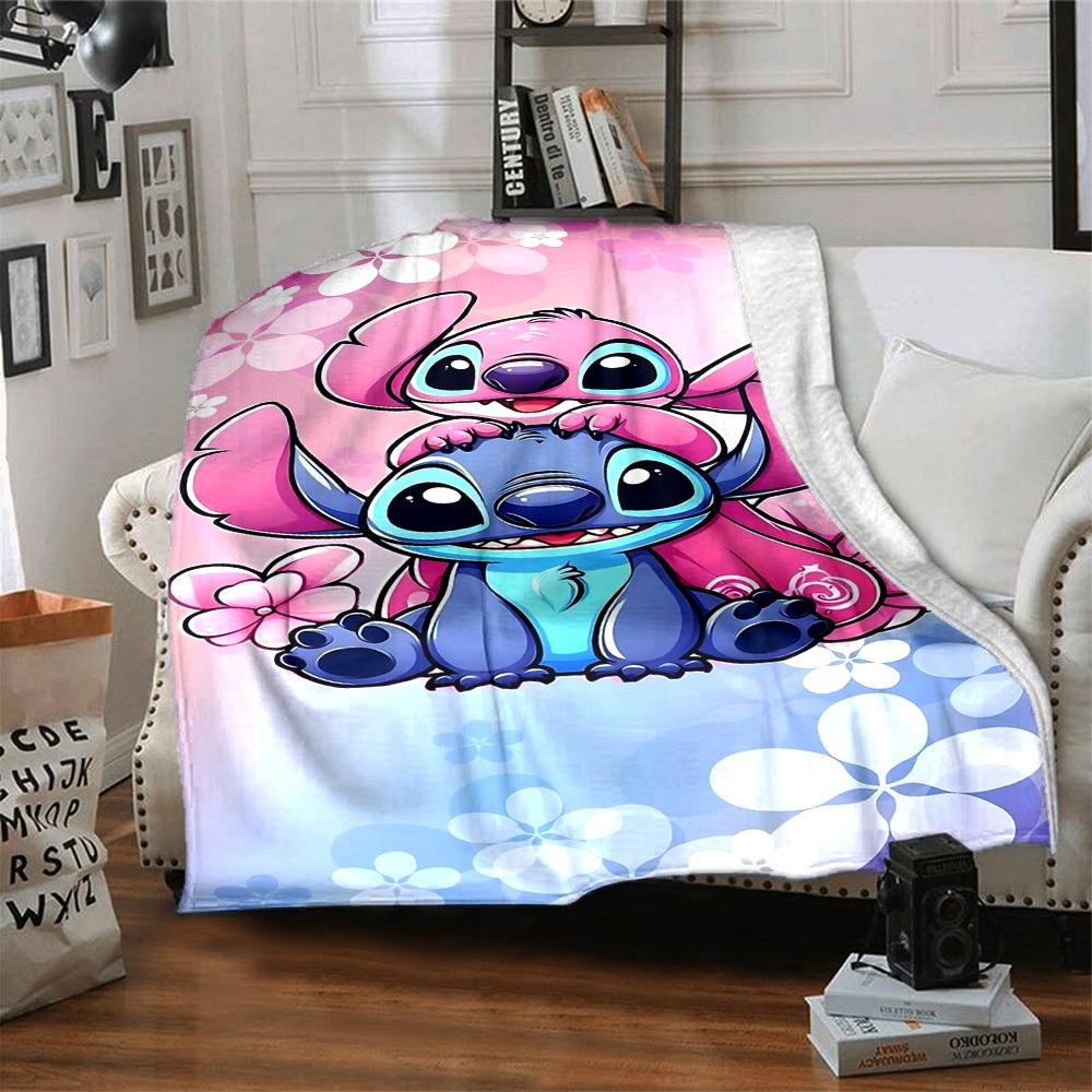 1 шт. Стич Милое одеяло Легкий фланелевый плед для дивана кровати Путешествия Кемпинг Гостиная Офис Диван Кресло