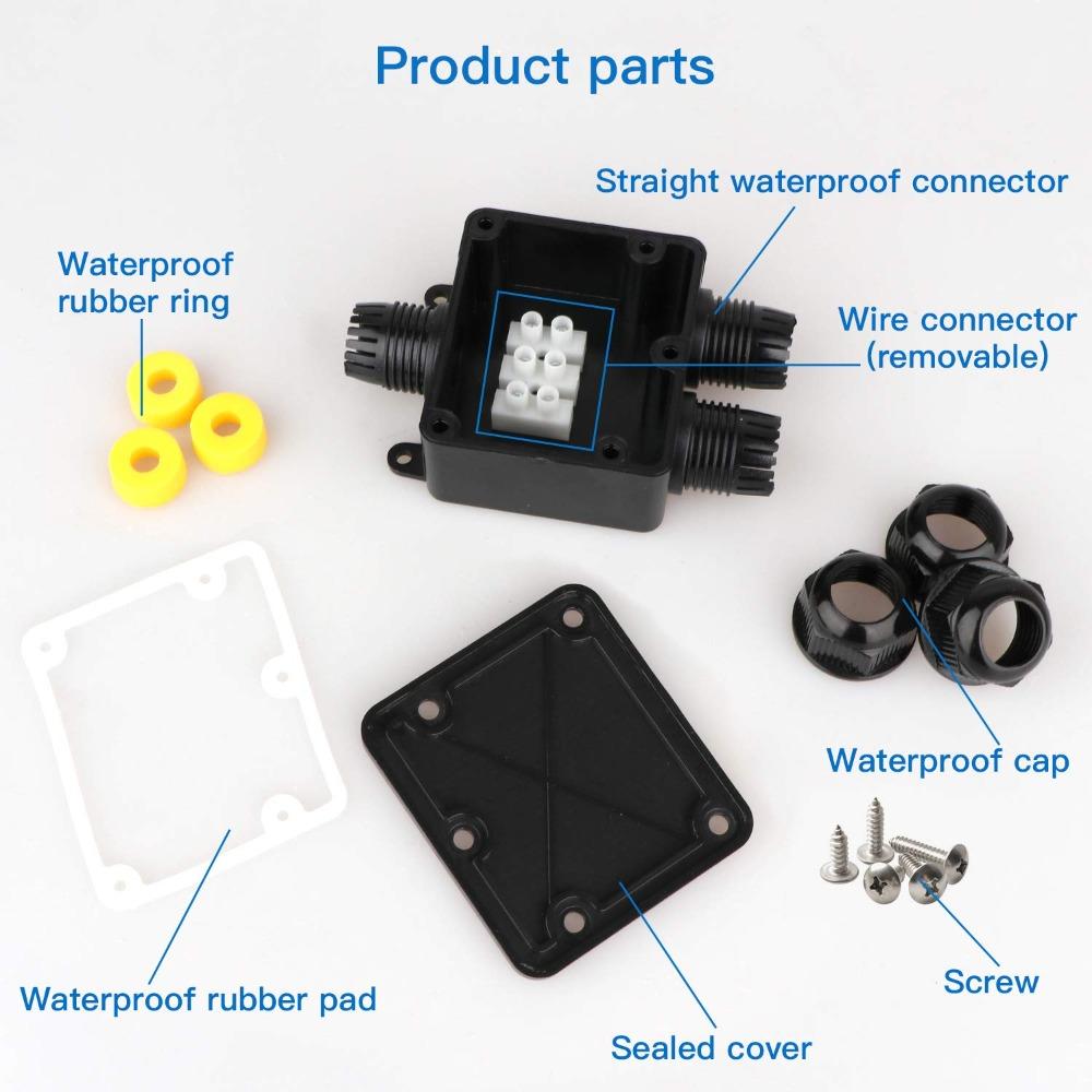 Соединительная электрическая распределительная коробка для уличного фонаря, уплотнительная коробка, тройник 1 вход 2 выхода с клеммной коробкой