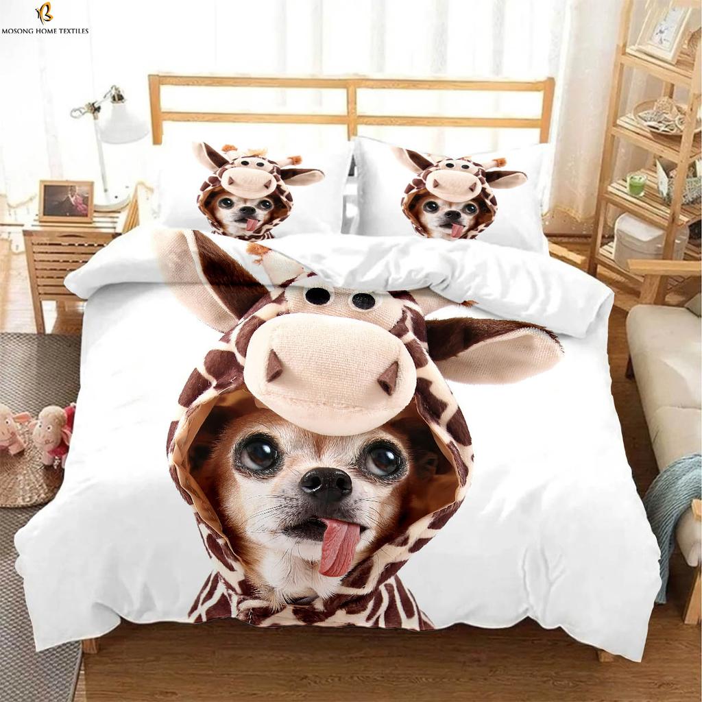 Милая собака животное 3D печатный пододеяльник комплект постельного белья пододеяльник наволочка мягкий и удобный пододеяльник 3 шт.