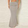 Women's Fashion Solid-Colour High-Waisted Slimming Stretch Pleated Fishtail Skirt