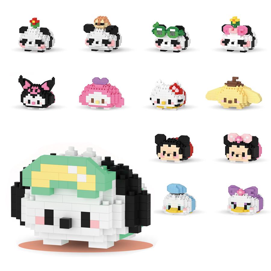 Мини строительные блоки Disney Sanrio, фигурки аниме, бриллиантовые кубики, Микки Маус, Минни Маус, Дональд Дак, Хелло Китти, DIY игрушки, подарки на фестиваль