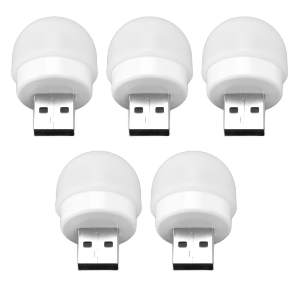 Набор из 5 шт. 1 Вт USB Ночник Мини-светодиодный ночник Энергосберегающий светодиодный свет Ванная комната