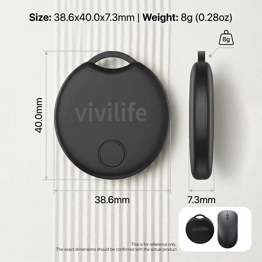 Vivilife Bluetooth Tracker for Apple Find My and Android Find Hub Device Item Locator Key Finder Dual System Tracker Bag Luggage