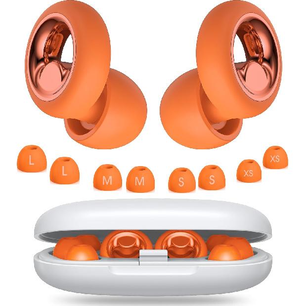 45dB Ear Plugs for Sleeping Noise Cancelling, Soft Ear Plugs for Concert, Reusable Ear Plugs for Noise Reduction with 8 Ear Tips, Silicone Hearing