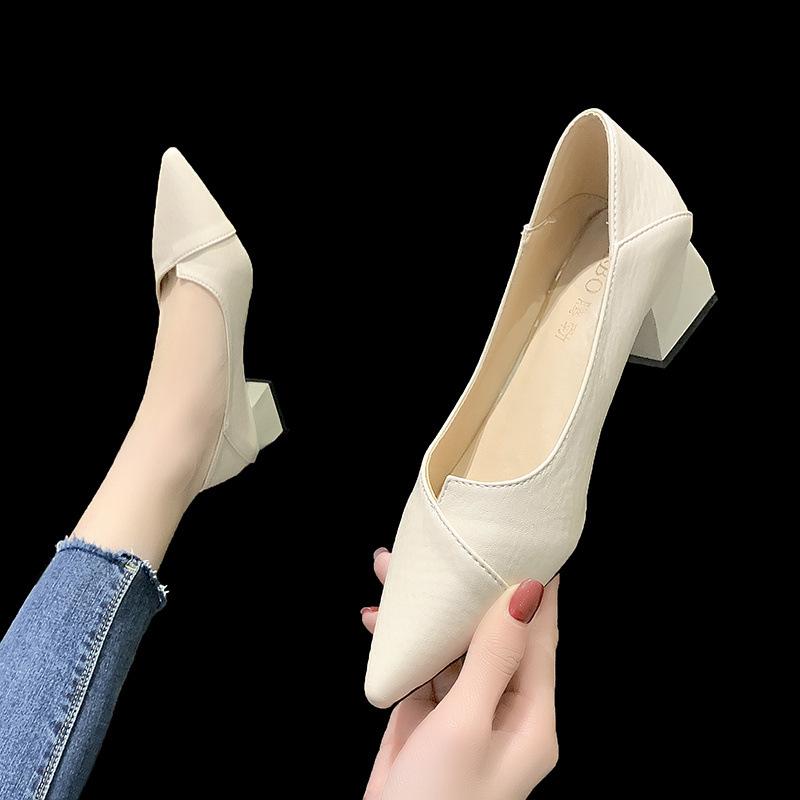 Women's Pumps Shoes Spring Autumn Fashion Pointed Toe Office Work Ladies High Heel Female Slip On Casual Shoes Zapatillas Mujer