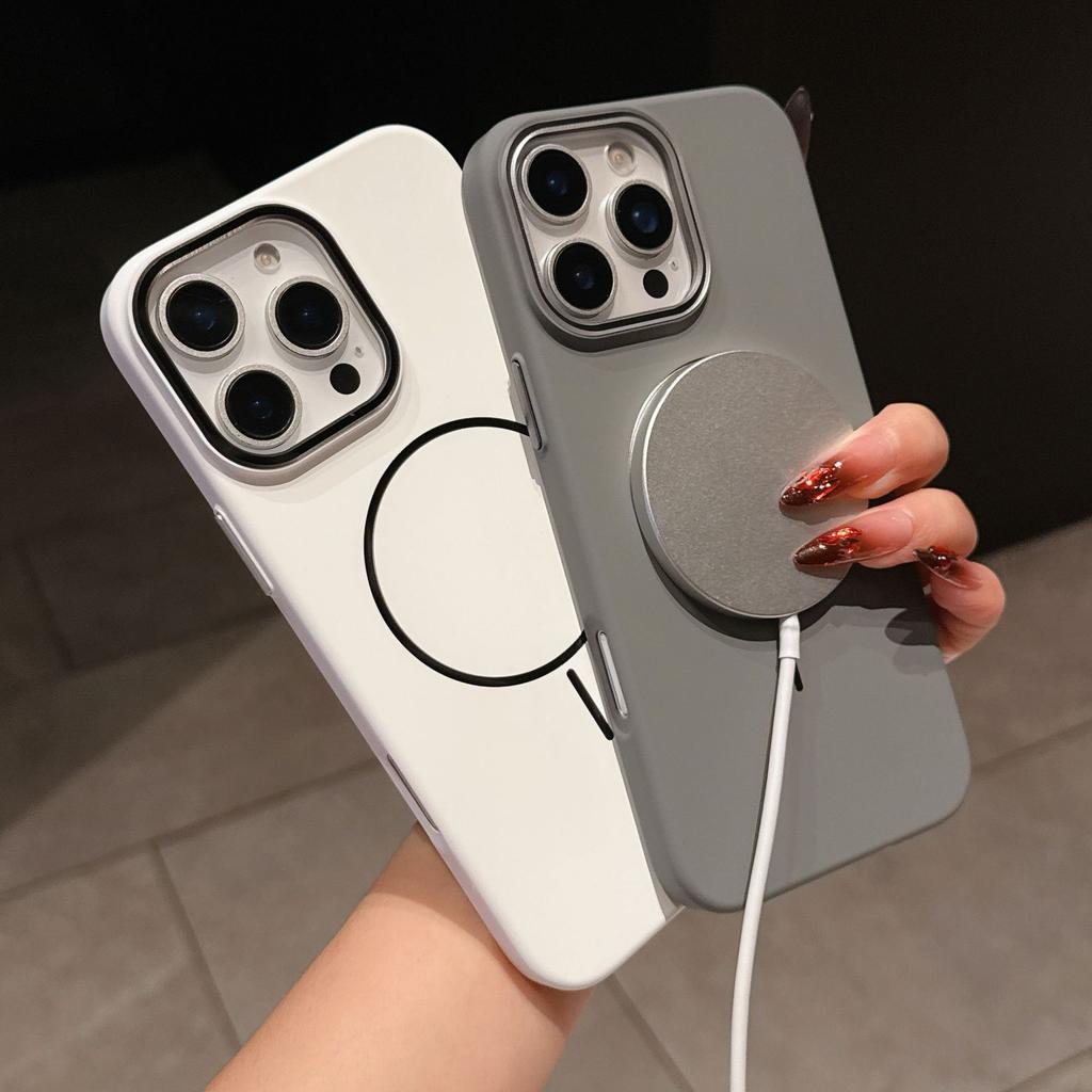 Подходит для iPhone17promax Чехол для телефона с тонким ощущением кожи, с магнитным притяжением в виде круга, Apple 16, передовое ощущение, противоударный, жесткий PC чехол 15