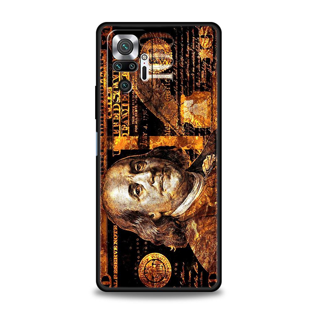 USD Dollar Cash Luxury Phone Case Cover for Redmi 14C 10C Note 14 13 12 10 11 Pro Plus 7 8T K40 K50 Gaming Pro Plus 5G TPU Shell