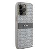 Dkny Кожаный чехол с монохромной полоской и металлическим логотипом для iPhone 14 Pro Max - бежевый