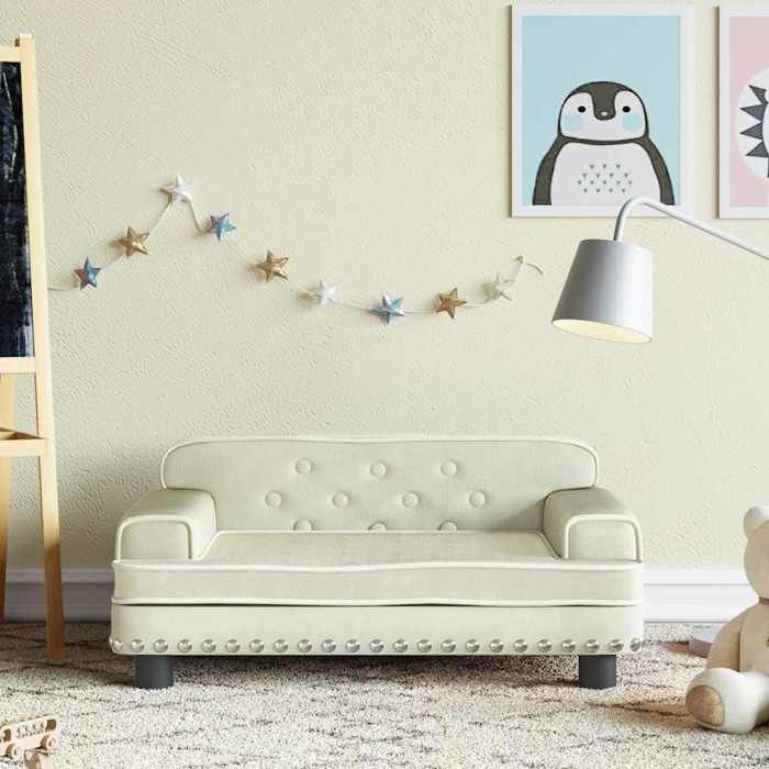 VidaXL Children's Sofa Cream 70x45x30 Cm Velvet 3196299