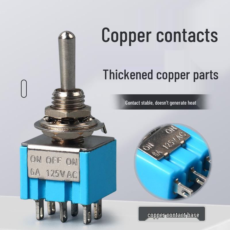 Тумблер MTS-102/103: 3/6 контактов, 2/3 положения, однополюсный/двухполюсный тумблер