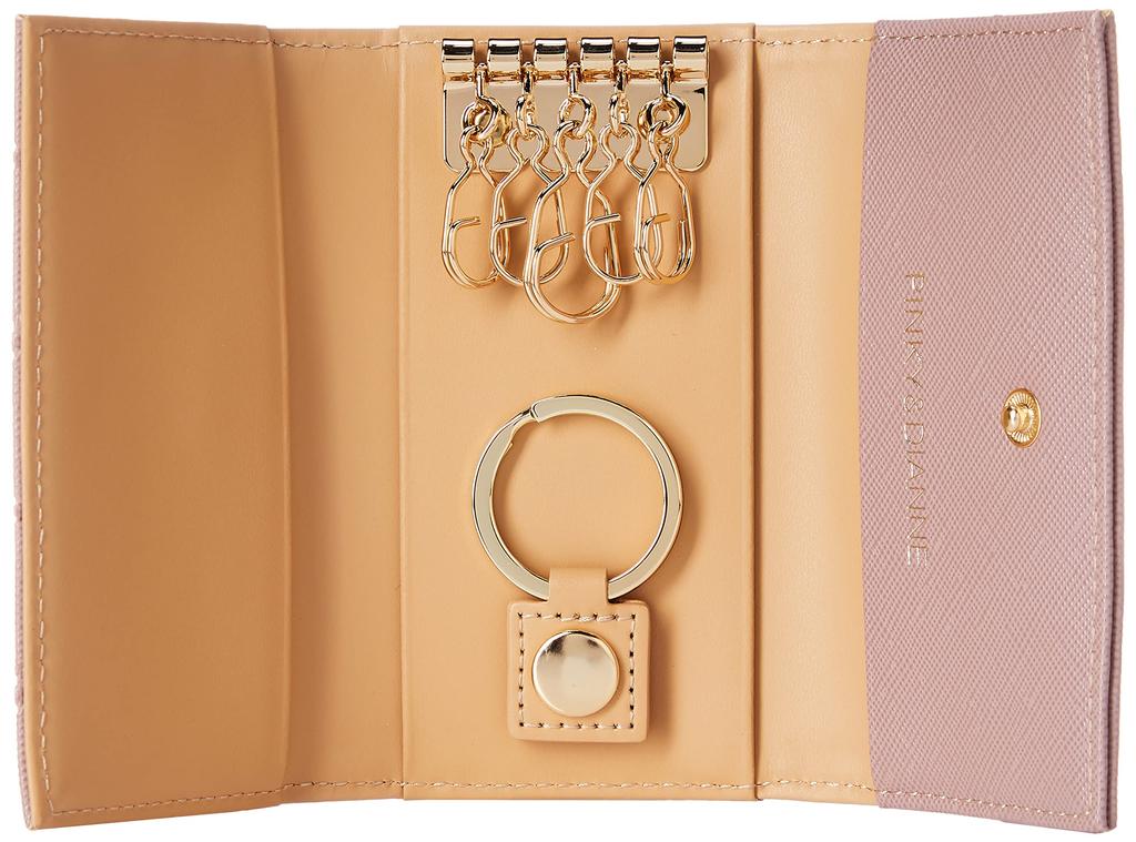 and Key Case Enamel Gloss Logo Embossed with Chain Brooch Gorgeous PDLWDAK1 Pink [Pinky Diane] [General]