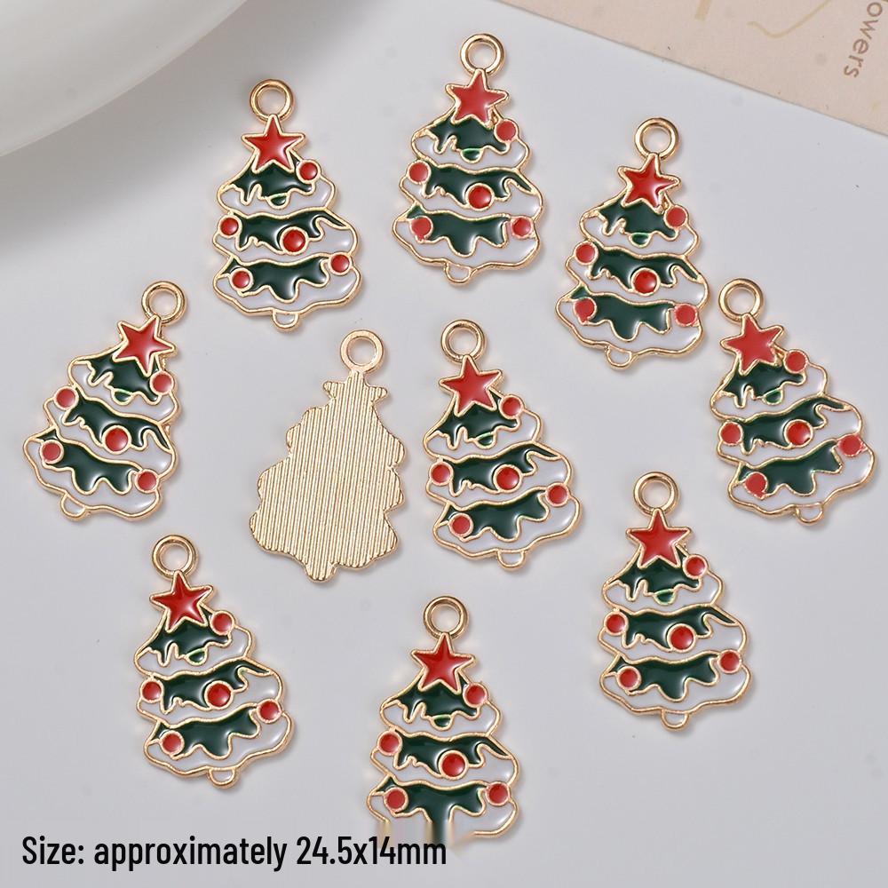 Рождественские шармы с каплями масла: Подвески Санта и Елка для серег своими руками