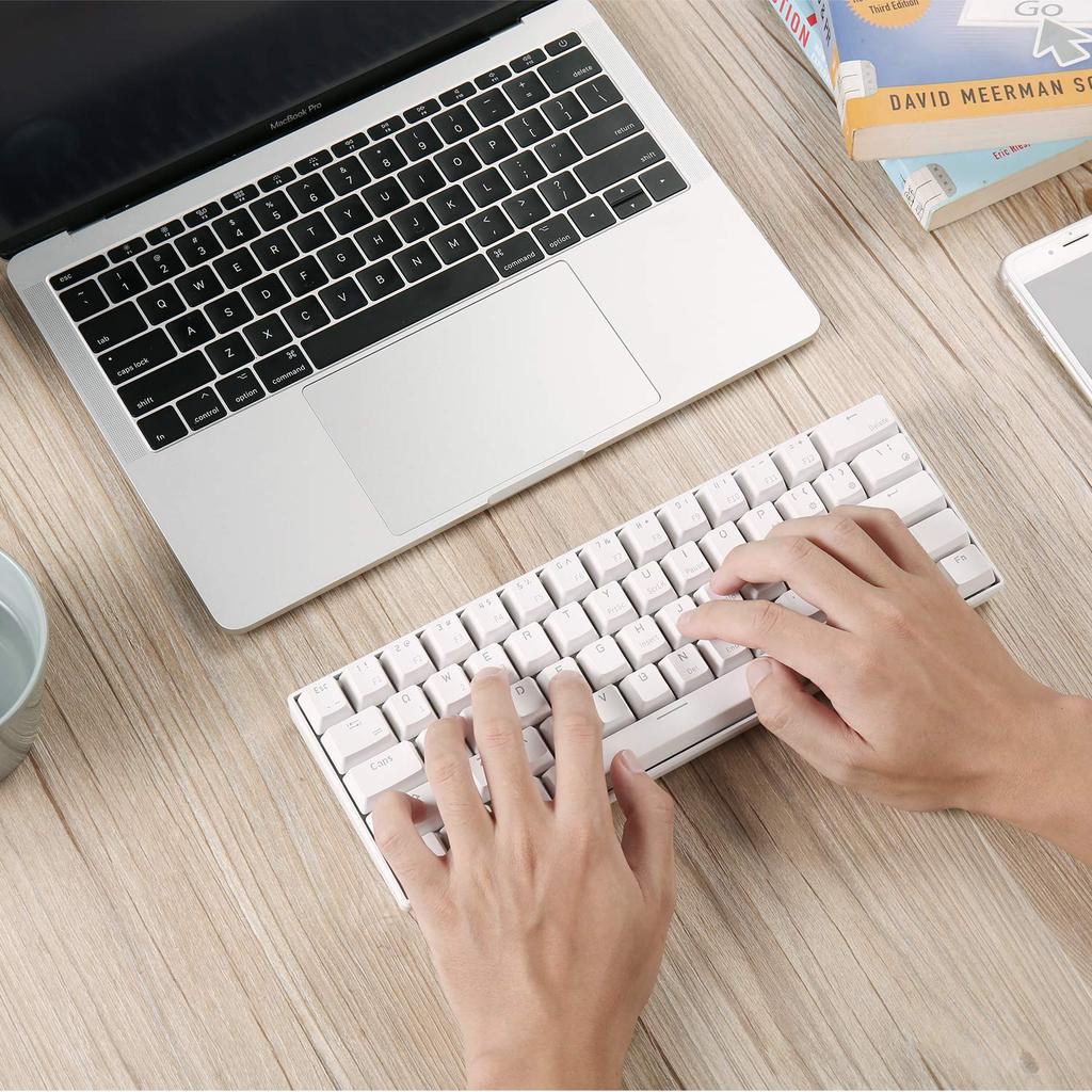 RK ROYAL KLUDGE RK61 Mechanical Keyboard with Blue Compatible with and Universal for and PCs Lightweight and Compact QWERTY US Layout Switches,