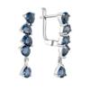 Серебряные серьги с искуственным танзанитом nano 2.85ct (2100898)