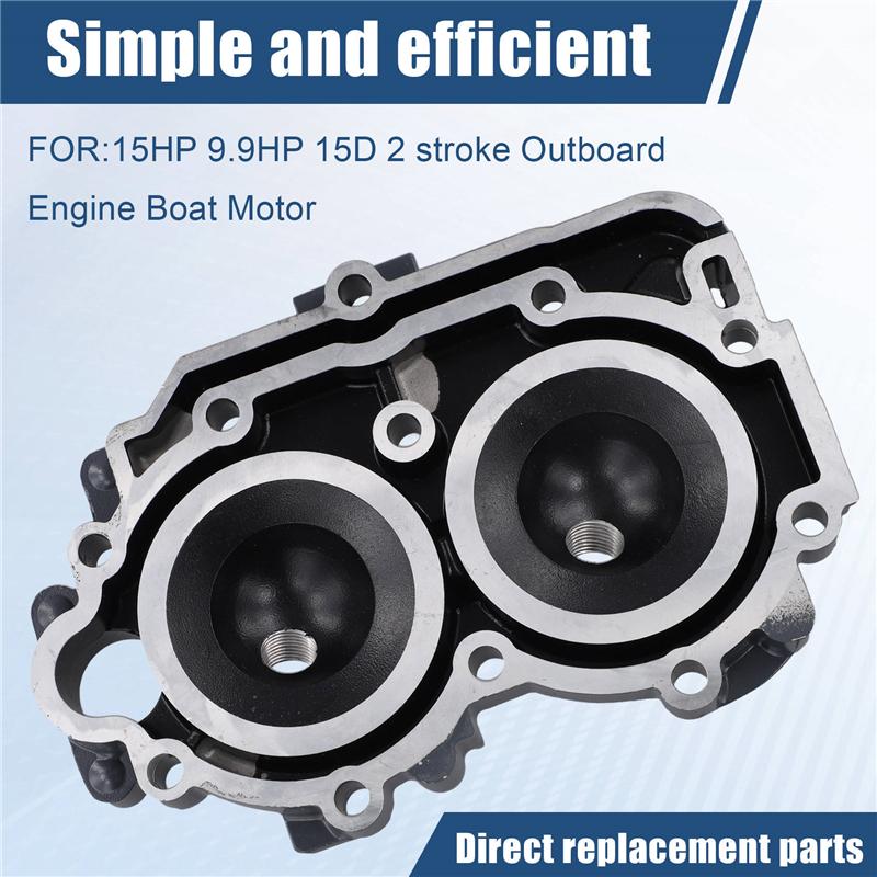 ABLZ-6B4-11111-00-1S Cylinder Head Block For Yamaha 15HP 9.9HP 15D 2 Stroke Outboard Engine Boat Motor