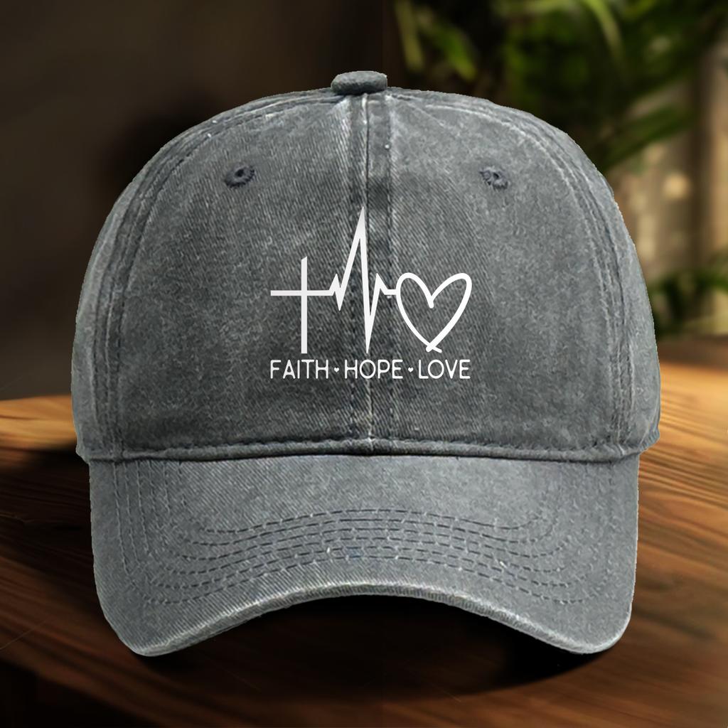 Faith Hope Love Print Snapback Baseball Hat Man Cap Hip Hop Fashion Adjustable Sun Hat Ideal Choice For Outdoor Activities