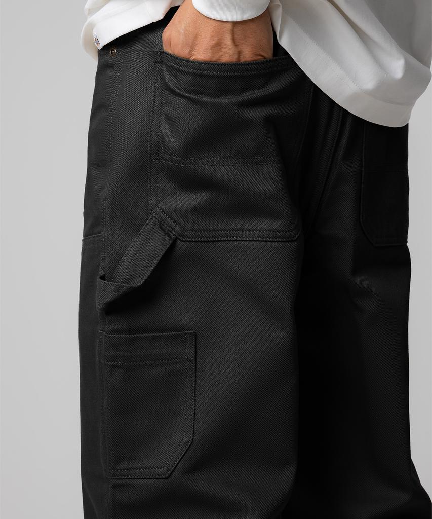 Dickies Рабочие брюки из саржи с двойными коленями для плотника Черные