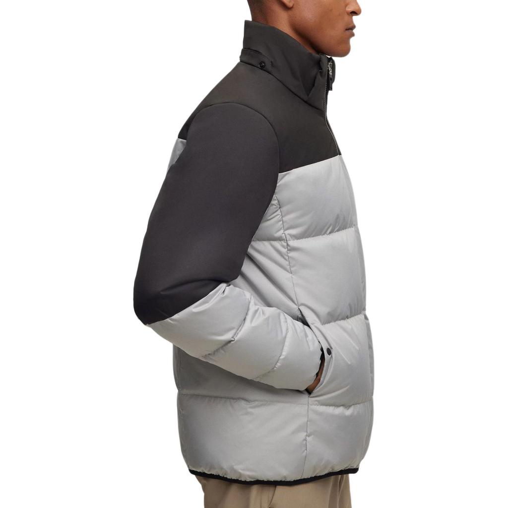 HUGO BOSS Regular Fit Water Repellent Down Jacket With Logo Detail Jackets & Coats Men's Light Gray 50497558-063