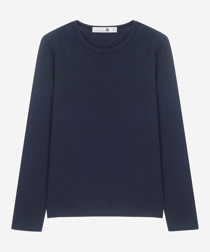 BASIC HOUSE Women'S Slim Fit Spandex Long Sleeve T-Shirt Navy Lats0208